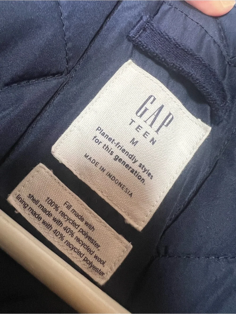 GAP Boys Blue Buffalo Plaid Quilted Shacket Jacket Size M 8